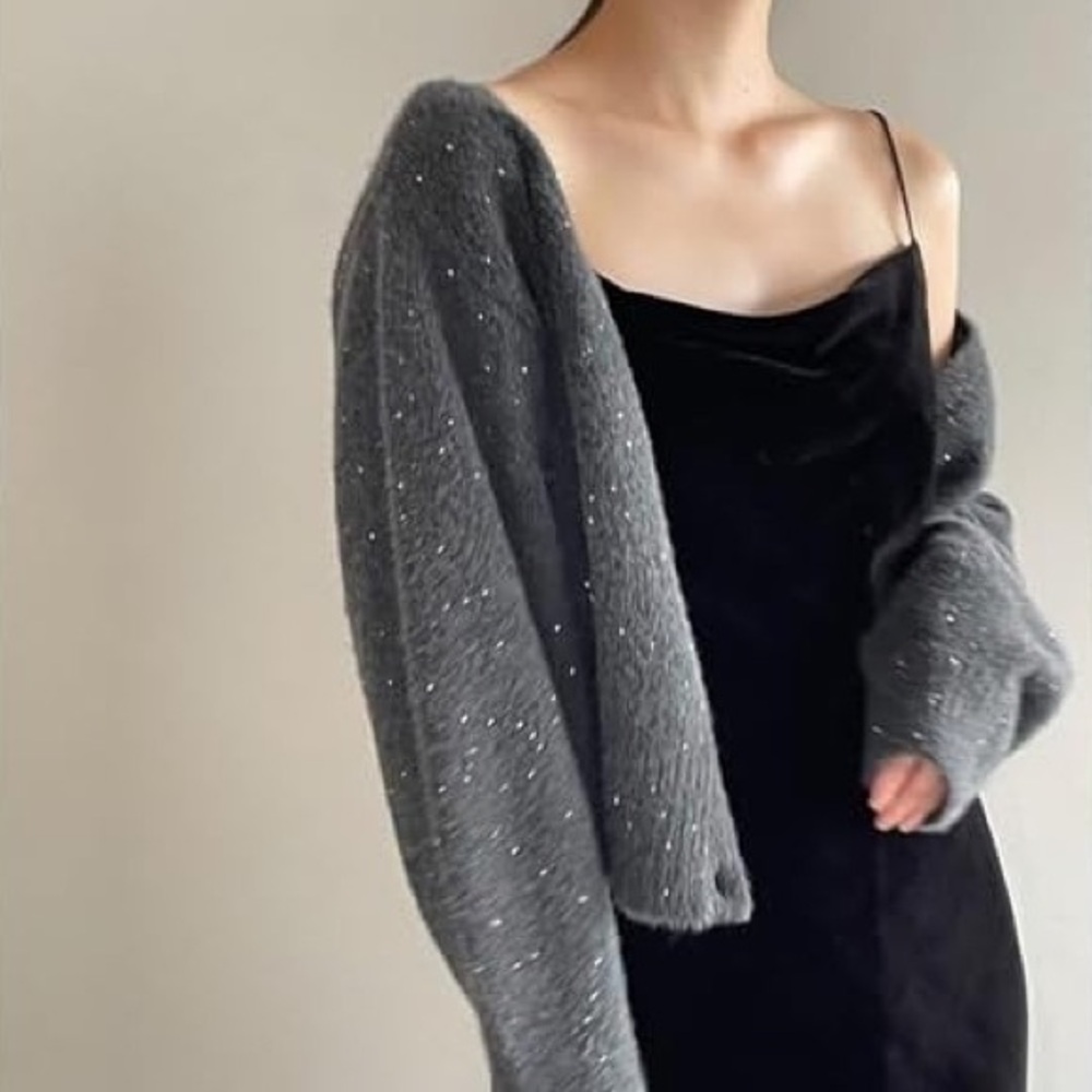 Snidel Women's Sequin Knit Cardigan